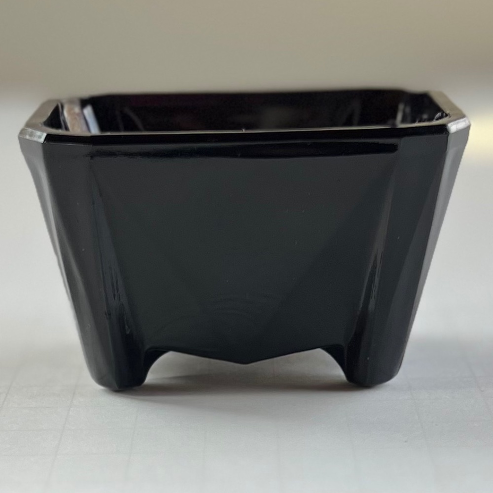 Black Glass Tiny Flower Box Planter Style